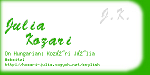 julia kozari business card